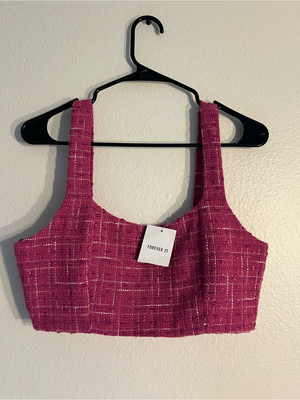 Forever 21 Fuchsia Tweed Cropped Tank